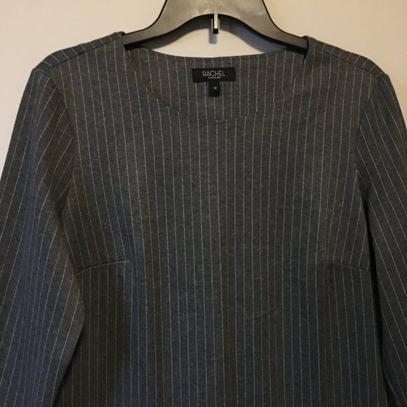 RACHEL Rachel Roy Grey Corporate Pinstripe Womens 3/4 Sleeve Shift Dress - 12 - Picture 4 of 16